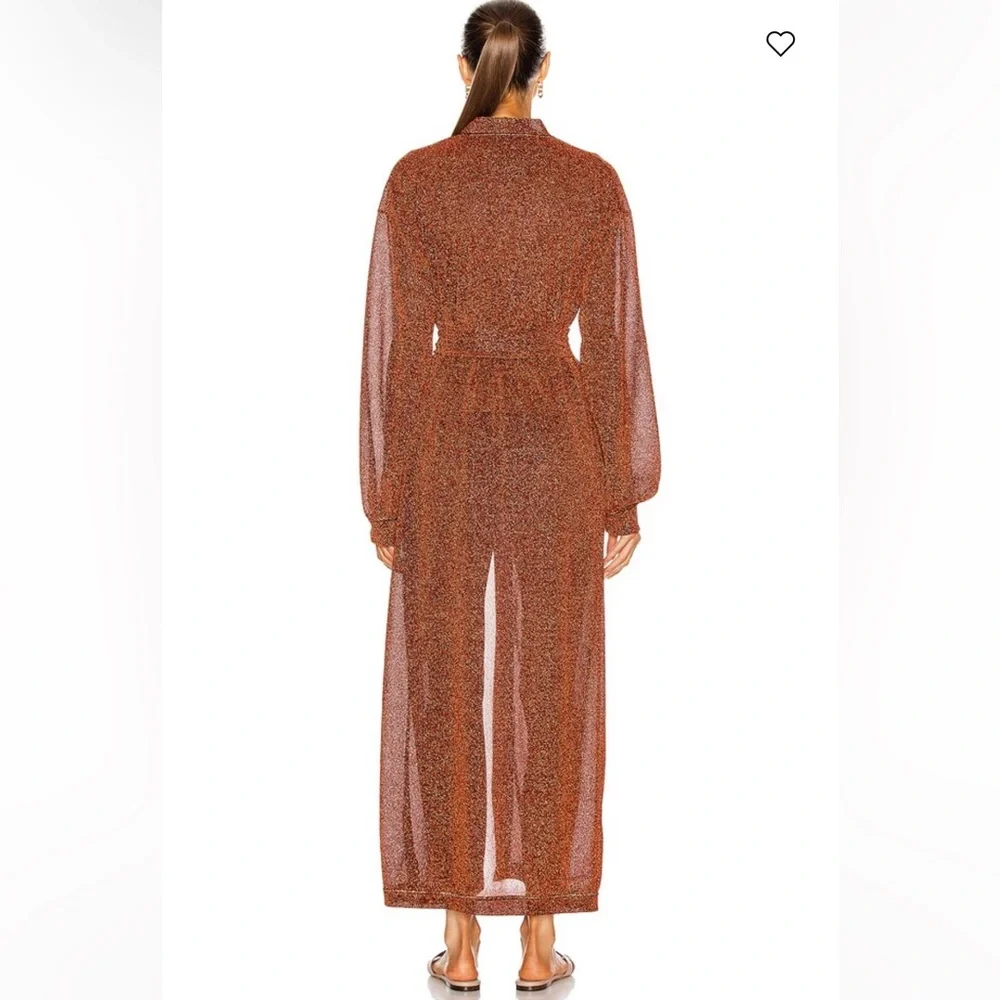 Oséree Lumiere Long Kaftan in Metallic Bronze